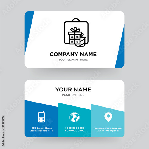 Gift, present business card design template, Visiting for your company, Modern Creative and Clean identity Card Vector Illustration