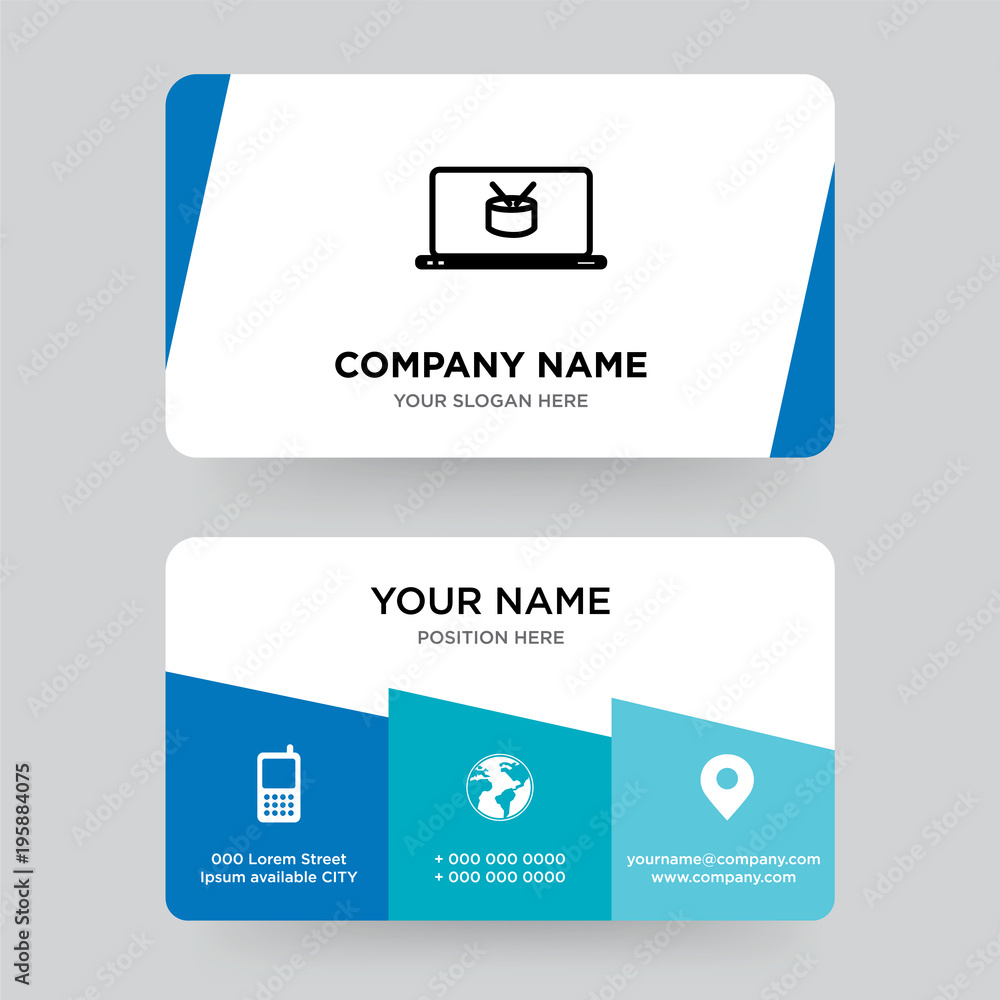 Online shopping bag business card design template, Visiting for your company, Modern Creative and Clean identity Card Vector Illustration