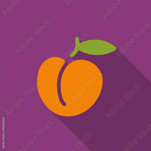 Illustration of peach flat icon with shadow