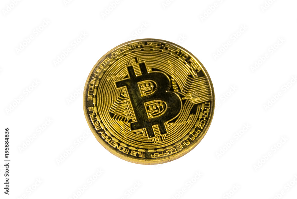 Golden bitcoin isolated on white background Golden bitcoin isolated on white background
