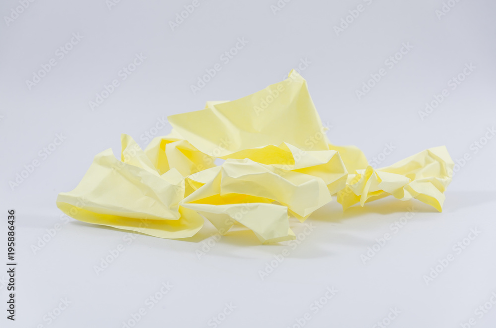 Post it was thrown on the white floor. Post it was thrown on the white floor.