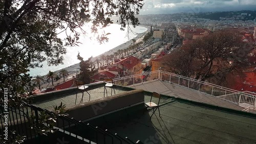 Beautiful Aerial View of Nice Cote d'Azur And The Promenade des Anglais (La Promenade Des Anglais), French Riviera - 4K Video
