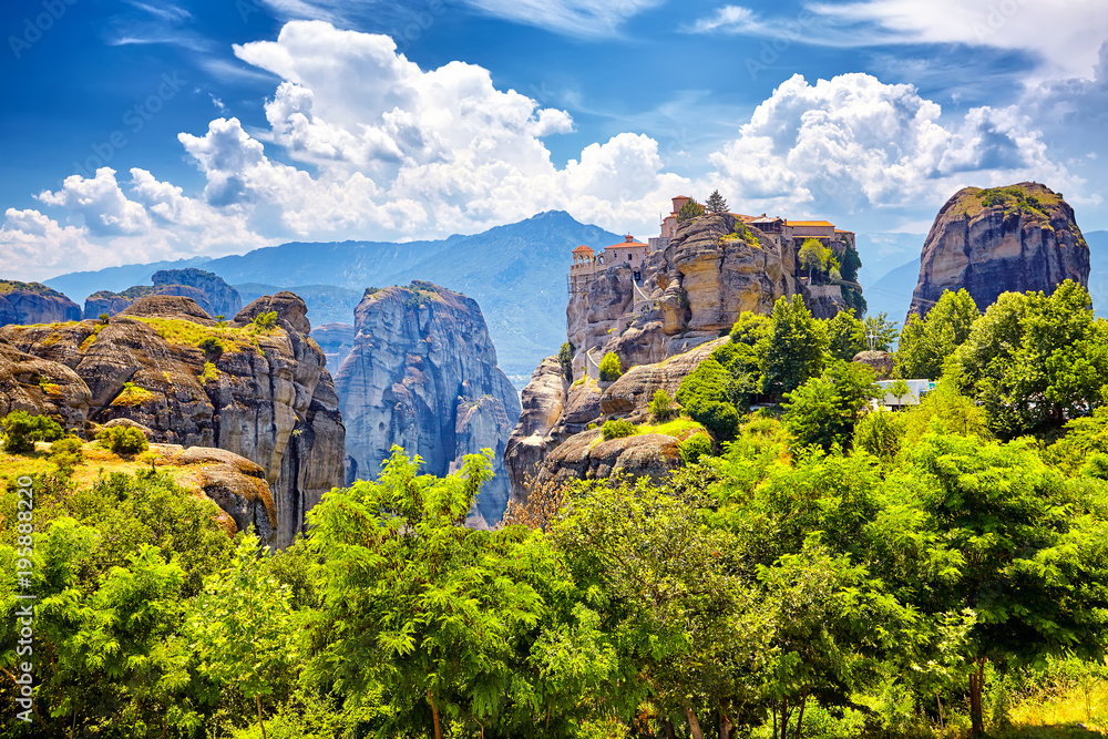 The Great Monastery of Varlaam on the high rock in Meteora, Thessaly, Greece The Great Monastery of Varlaam on the high rock in Meteora, Thessaly, Greece