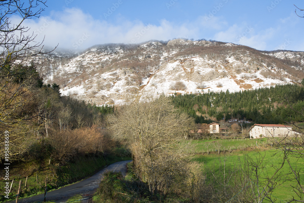Typical Basque landscape, with its mountains and winter colors