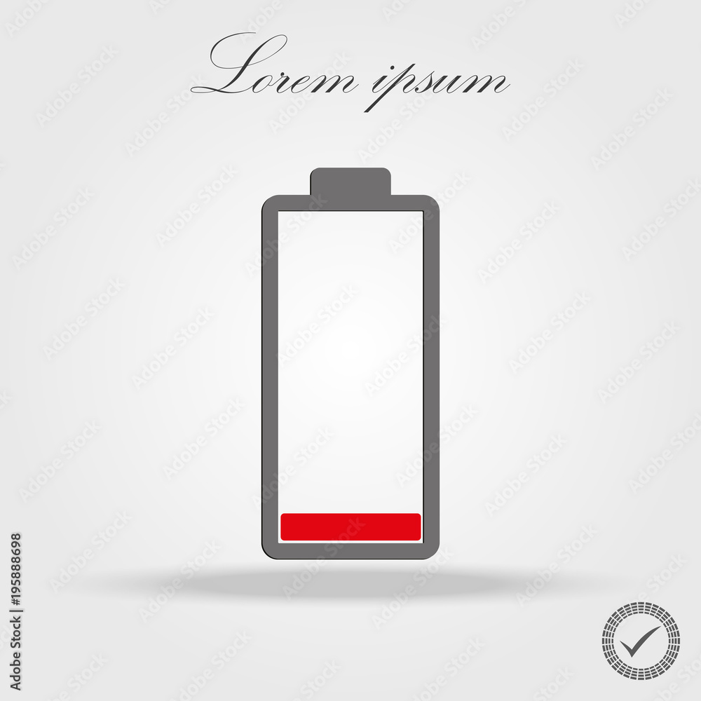 Battery icon Vector Illustration on the white background. Battery icon Vector Illustration on the white background.