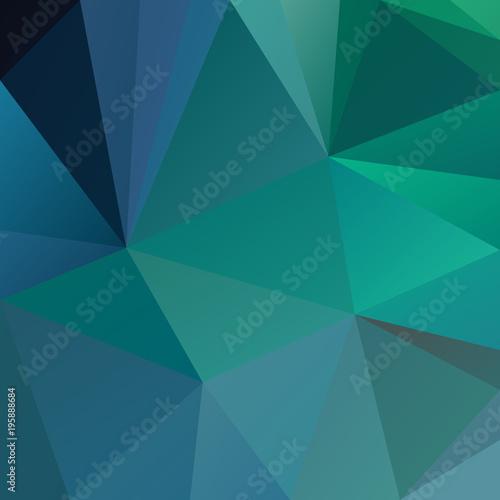 vector abstract irregular polygonal square background - triangle low poly pattern - blue, green, turquoise, cerulean, aqua, and teal color