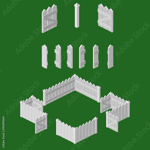 Isometric Picket Fence Building Kit