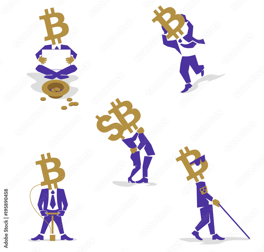 Bitcoin sign, digital currency, cryptocurrency, electronic money such as passion Businessman.
