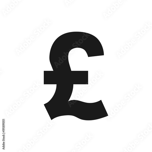 Pound icon, finance sign. Vector illustration. Flat design.  photo