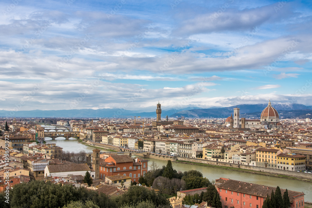 Stadtbild Florenz, Dom und Ponte Vecchio, Toskana, Italien