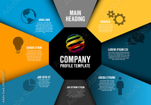 Vector Company profile Infographic diagram template