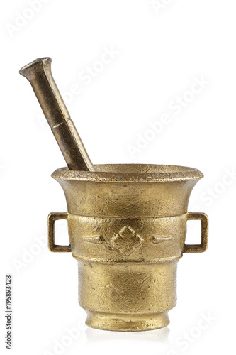 old brass mortar