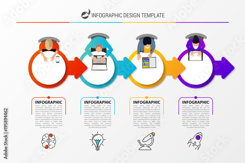 Business meeting. Infographic concept with icons. Vector