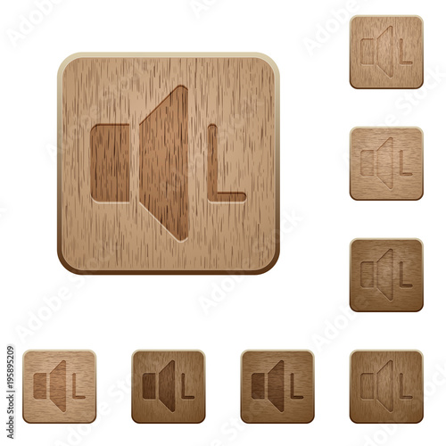 Left audio channel wooden buttons