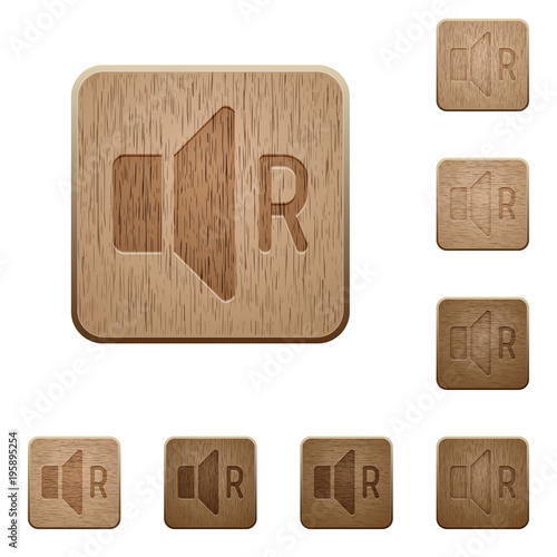 Right audio channel wooden buttons