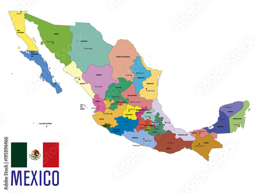 Political map of Mexico