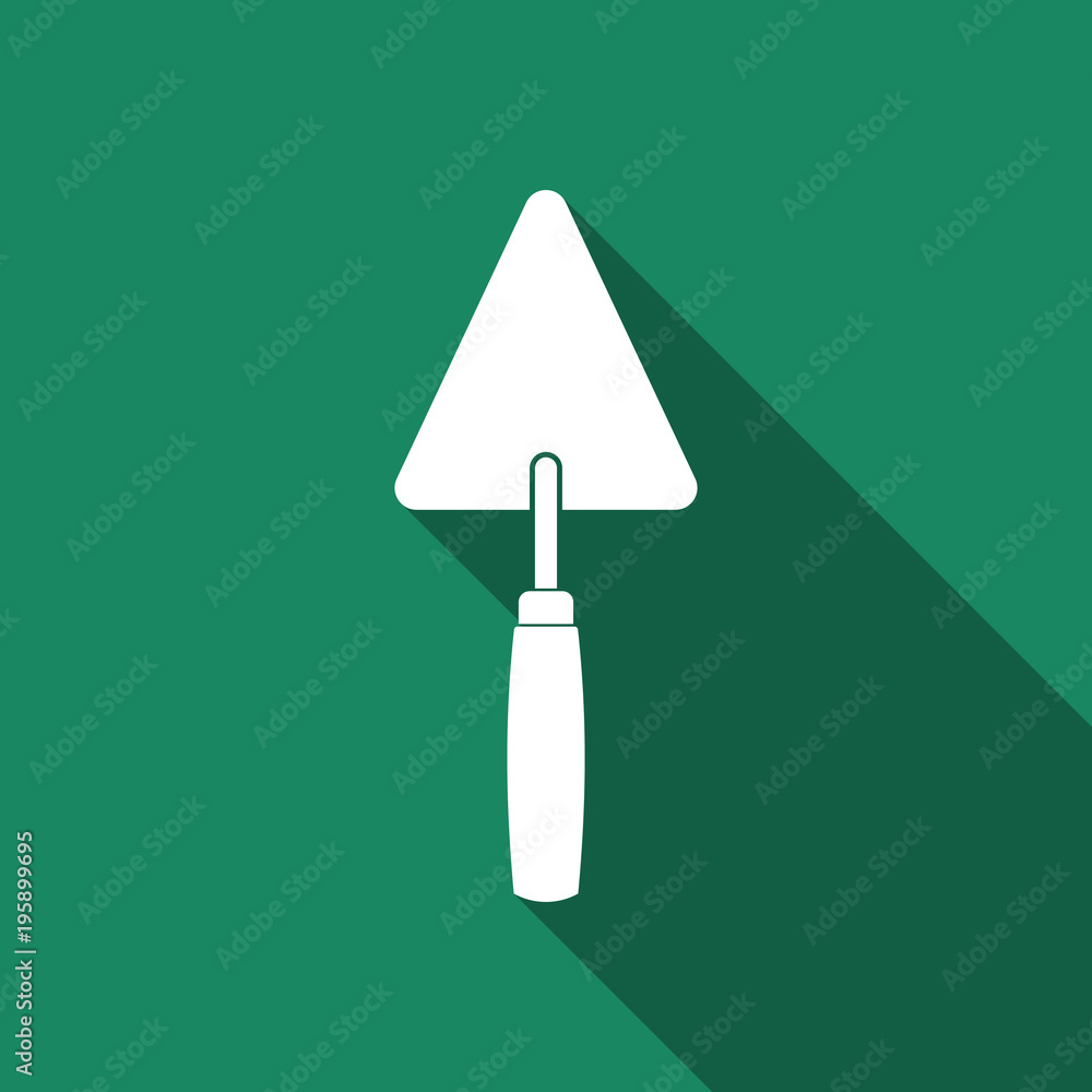 Trowel icon isolated with long shadow. Flat design. Vector Illustration Trowel icon isolated with long shadow. Flat design. Vector Illustration