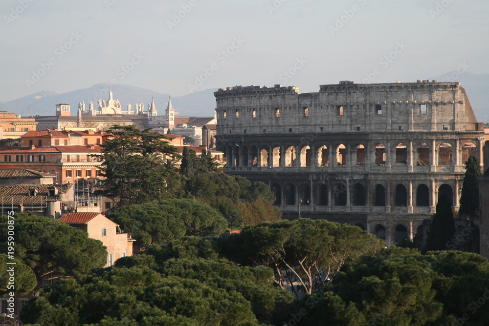view to the coliseum rome italy