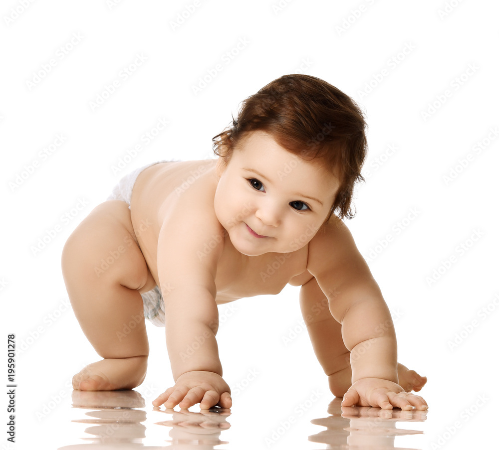 Infant child boy toddler fat over weight learning crawling happy smiling Infant child boy toddler fat over weight learning crawling happy smiling
