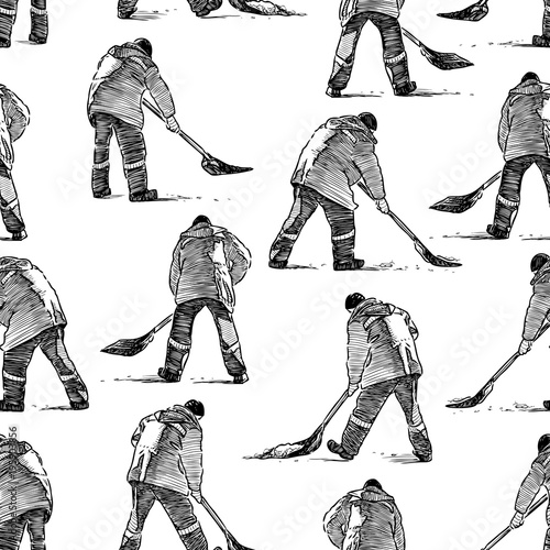 Pattern of the street cleaners at work