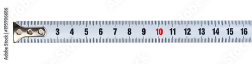 Part of a measuring tape isolated on white 