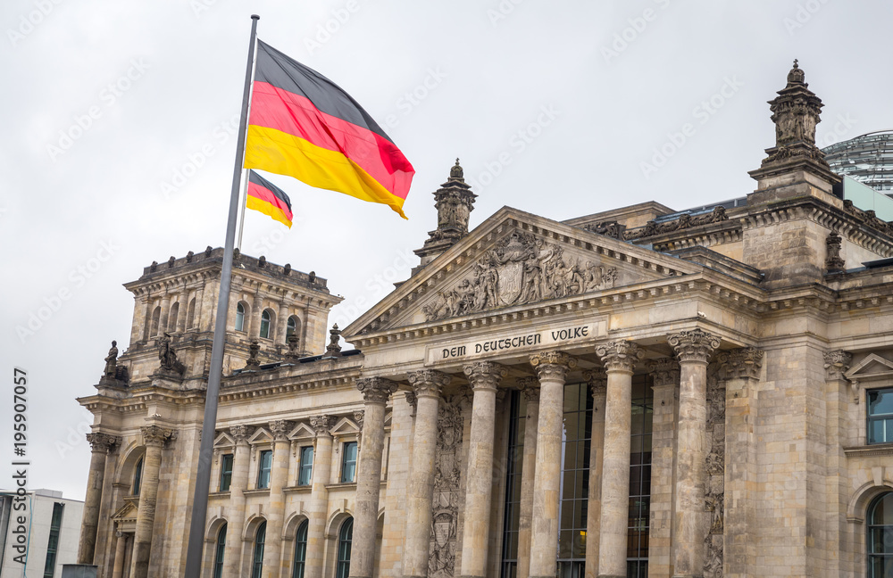 Obraz premium German parliament, Reichstag building in Berlin, Germany