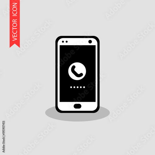 Mobile phone icon. It can be used as - logo, pictogram, icon, infographic element.