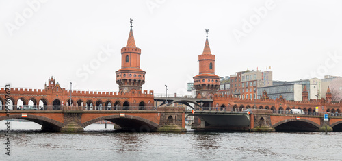Oberbaum Bridge over River Spree in Berlin, Germany