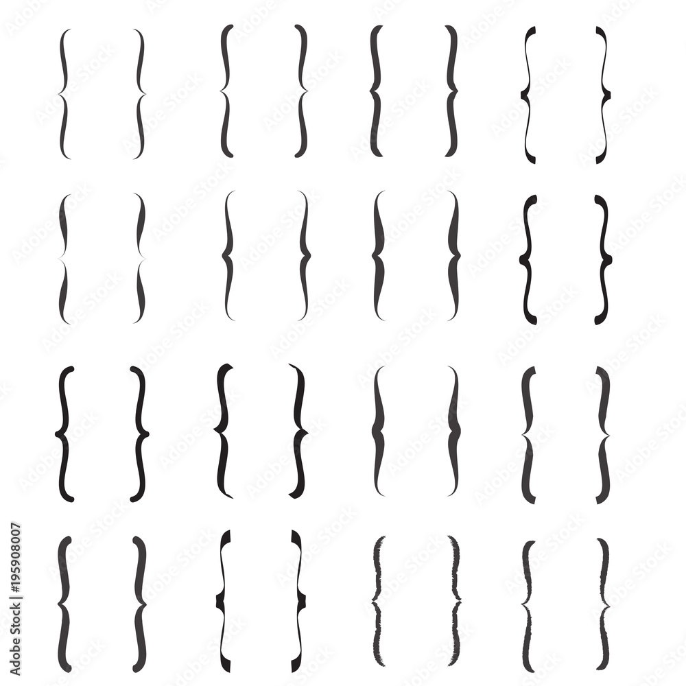Braces and brackets icons. Vector braces signs, curly brackets symbols