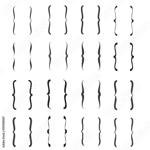 Braces and brackets icons. Vector braces signs, curly brackets symbols set, stock vector illustration