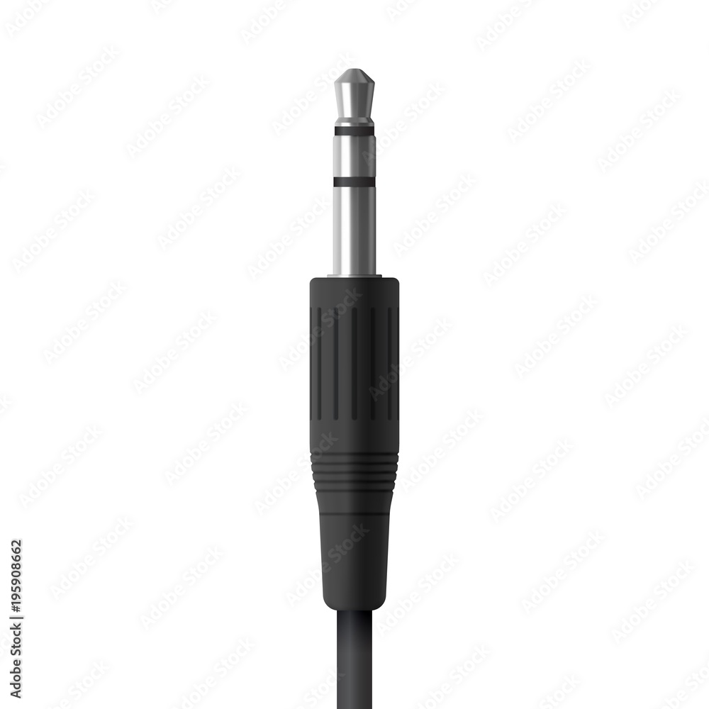 Realistic audio jack plug. Isolated vector connector illustration. Realistic audio jack plug. Isolated vector connector illustration.