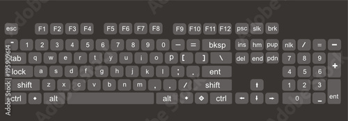 PC Tastatur,  englische Version,  Vektor 