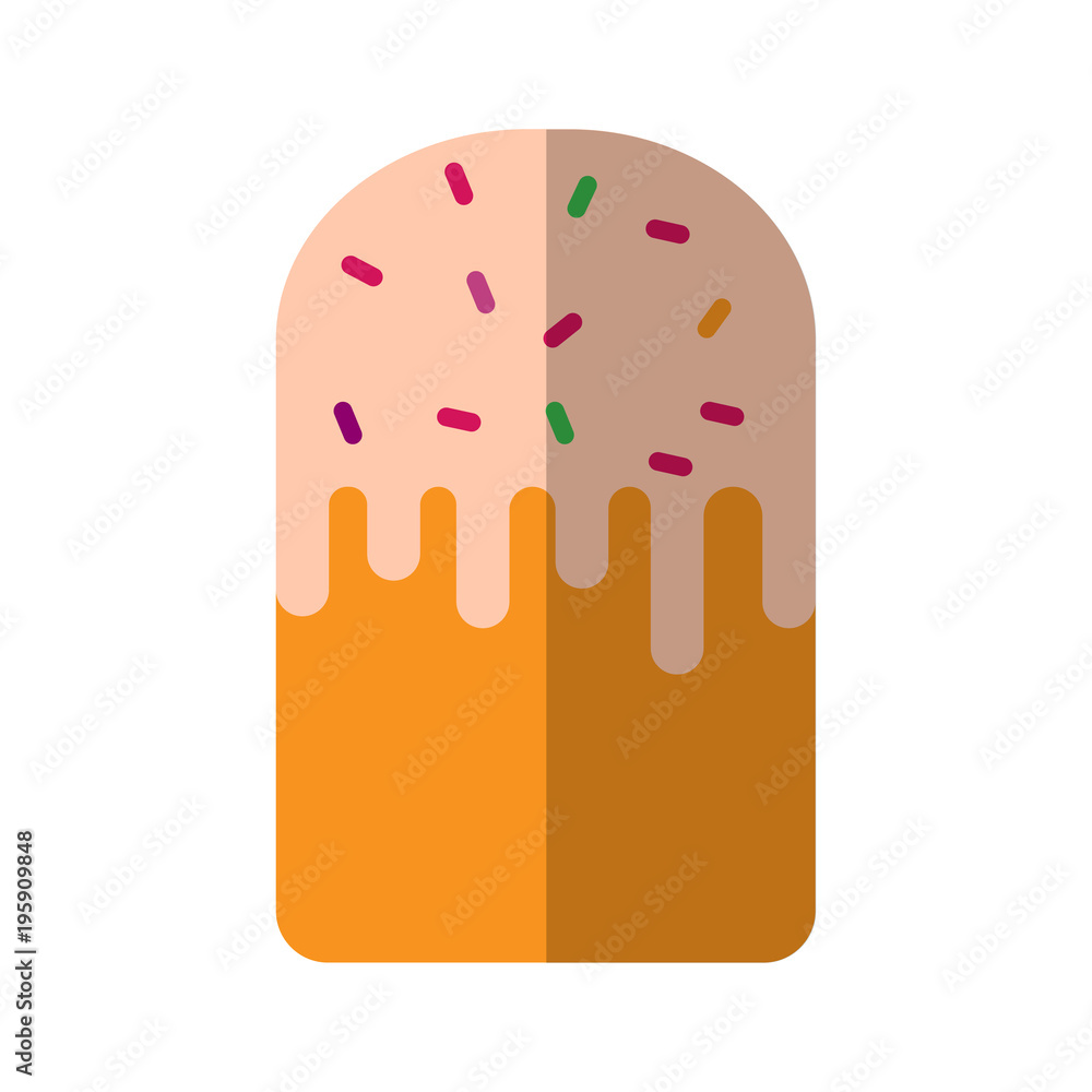 Easter cake traditional sweet food. Easter cake flat icon Easter cake traditional sweet food. Easter cake flat icon