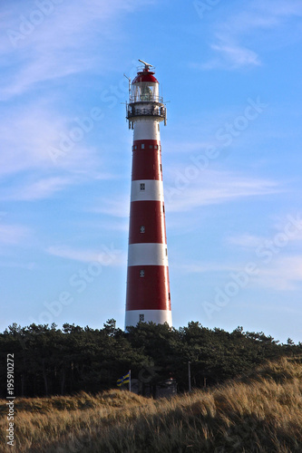 Leuchtturm in einem Wald auf Ameland 