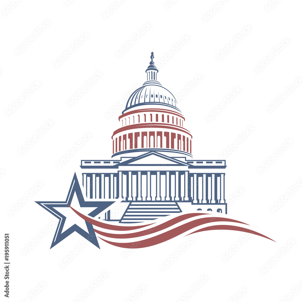 United States Capitol building icon in Washington DC United States Capitol building icon in Washington DC