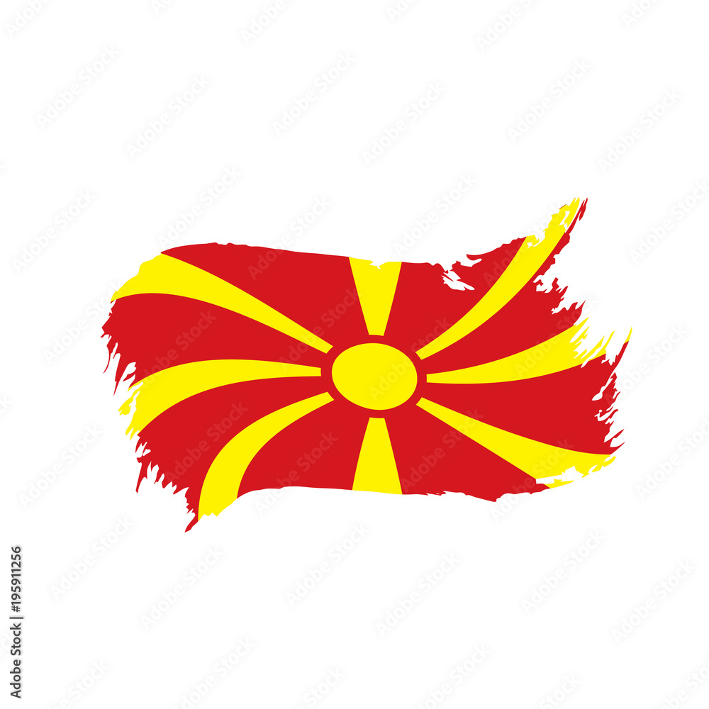 Obraz premium Macedonia flag, vector illustration