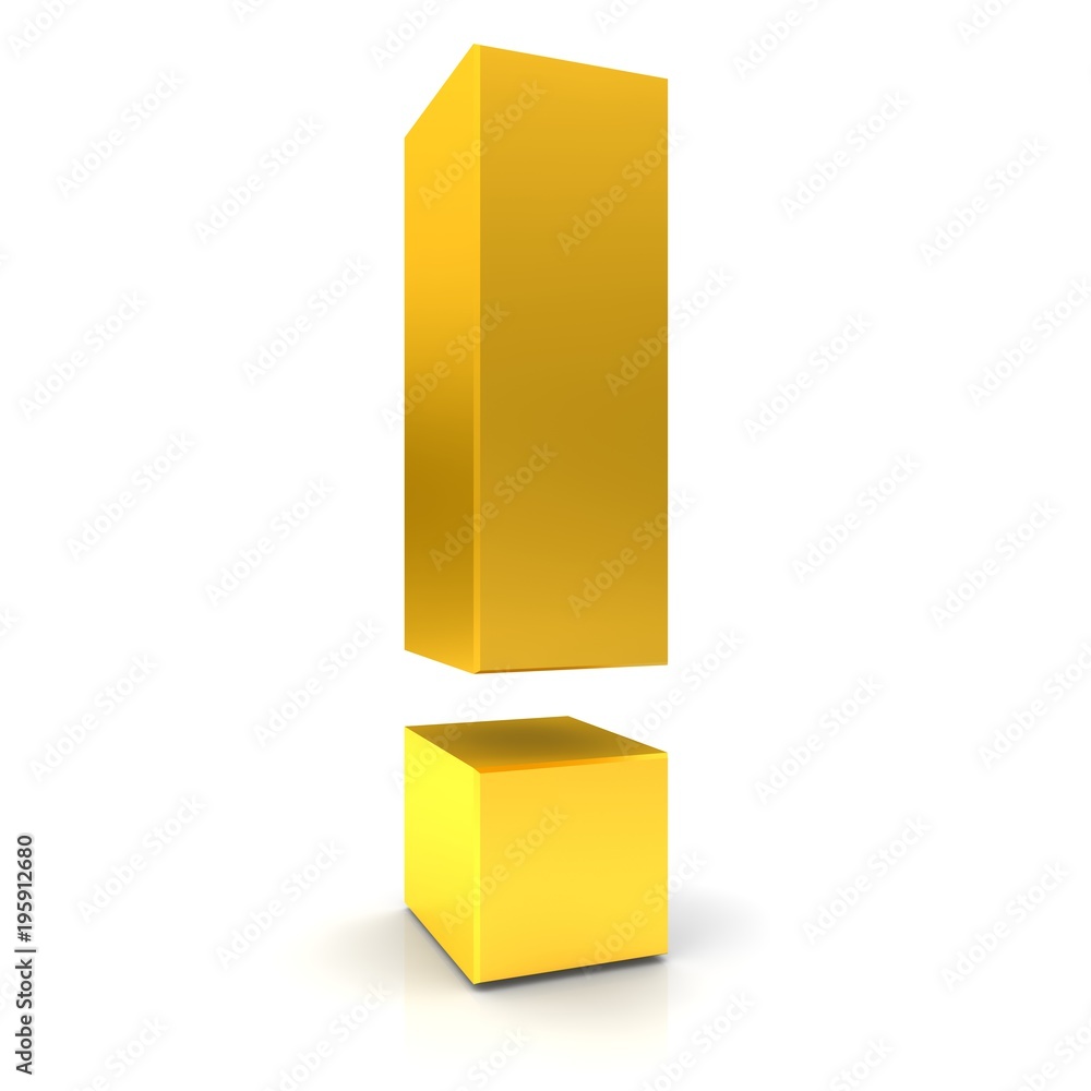exclamation mark 3d golden exclamation point exclamation mark 3d golden exclamation point