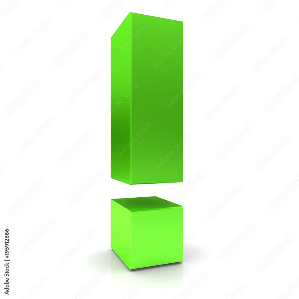 exclamation point mark 3d green sign symbol exclamation point mark 3d green sign symbol