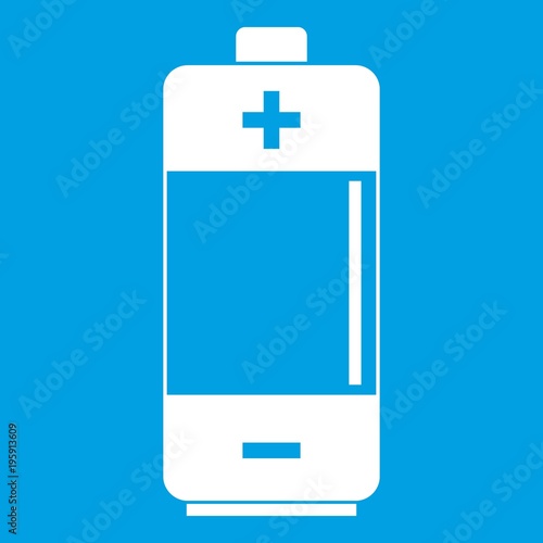 Alkaline battery icon white