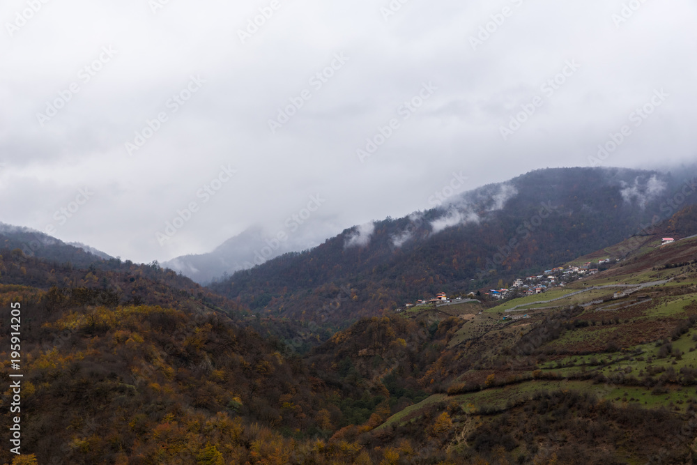 Obraz premium Sangchal in Autumn, Mazandaran, Iran