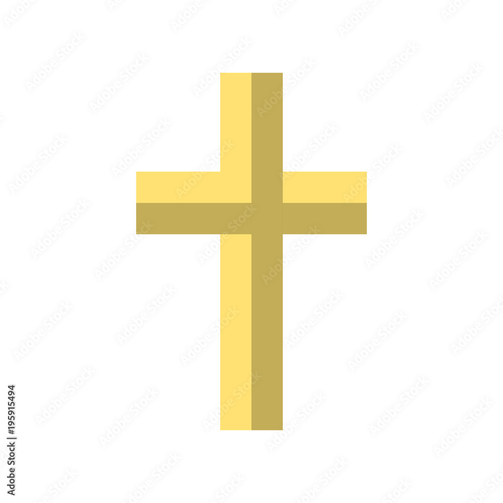 Religion Cross Icon in flat style. Easter icon. Vector illustration