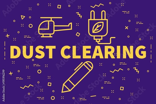Fotomurale Conceptual business illustration with the words dust clearing