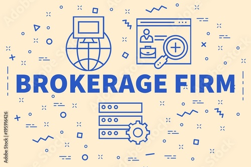 Photos Conceptual business illustration with the words brokerage firm