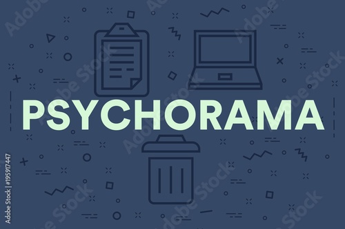 Conceptual business illustration with the words psychorama