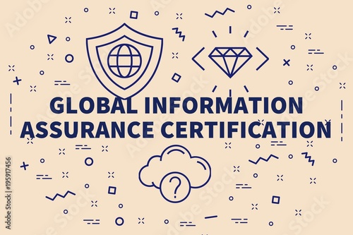 Conceptual business illustration with the words global information assurance certification photo