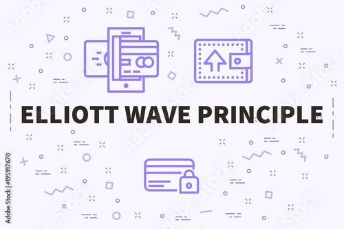 Принти на полотні Conceptual business illustration with the words elliott wave principle