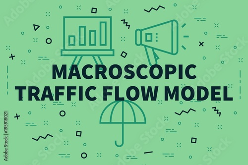 Photography Conceptual business illustration with the words macroscopic traffic flow model