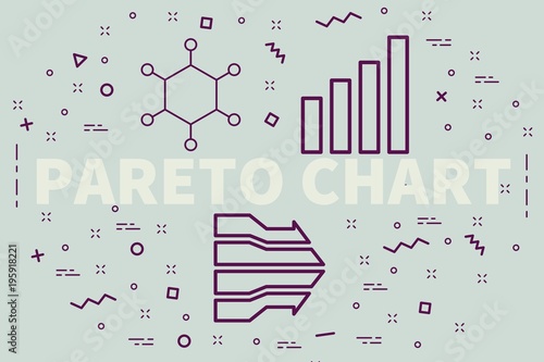 Conceptual business illustration with the words pareto chart