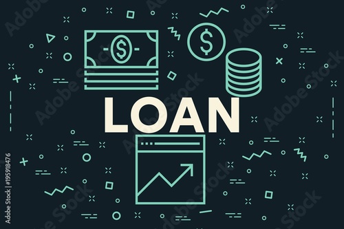 Conceptual business illustration with the words loan photo