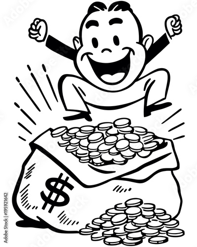 Happy Man With Jackpot